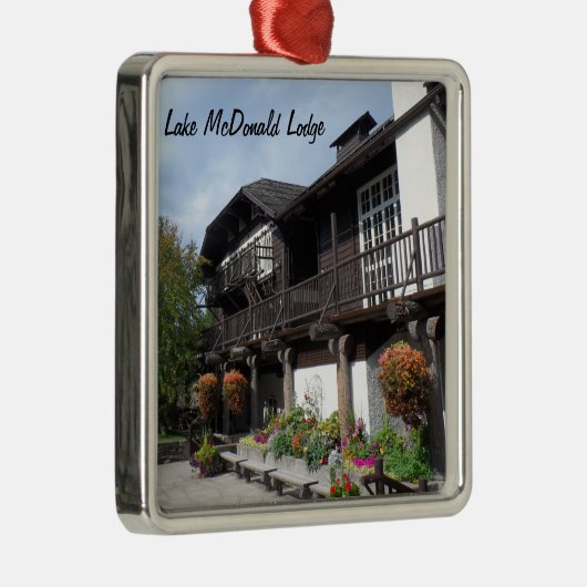 湖のマクドナルドロッジのグレーシャー国立公園 メタルオーナメント (右)