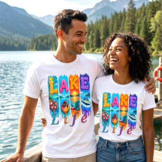 湖のライフスタイル ホリデー サマー Tシャツ