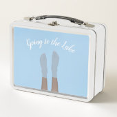 湖のランチボックスの足(黒い肌) メタルランチボックス (正面)