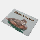 湖のリングや輪首のアヒルのフォトバードへようこそ ドアマット (アングル)