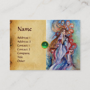 湖のレディ・オブ・ザ・モノグラム宝石ピンク・バイオレット・レッド 名刺