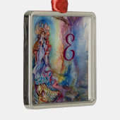 湖のレディ、魔法とミステリーモノグラム メタルオーナメント (右)