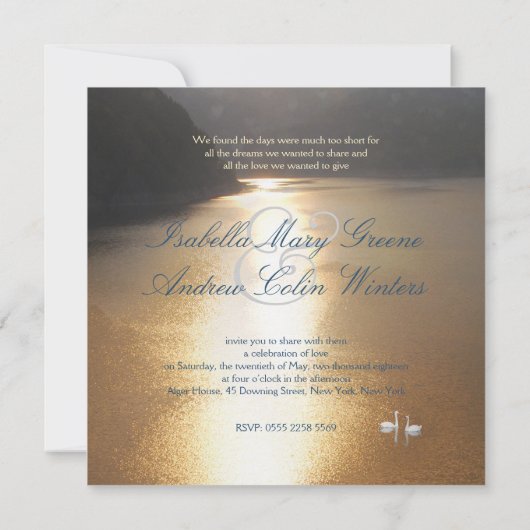 湖のロマンス 招待状 (裏面)