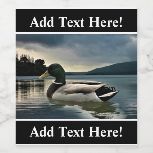 湖のワインラベルのマラードアヒル ワインラベル (シングルラベル)