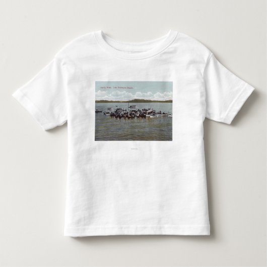 湖のワシントン州のレガッタ場面 トドラーTシャツ (正面)