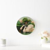 湖のヴィンテージの白鳥 ラウンド壁時計 (ホーム)