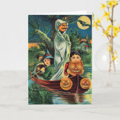 湖のヴィンテージハロウィン、 カード (黄色い花)