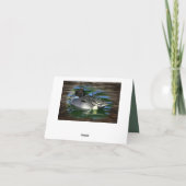 湖の上でアヒル ノートカード (裏面)