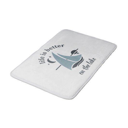 湖の上で白い青の生活が良い バスマット (アングル)