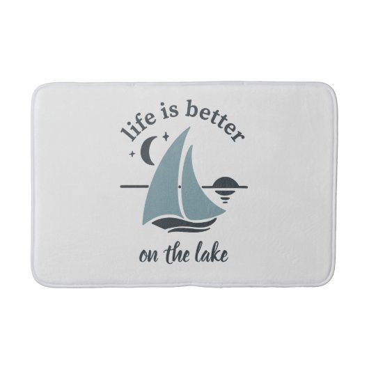 湖の上で白い青の生活が良い バスマット (正面)