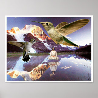 湖の上に浮めい想かぶイエス ポスター