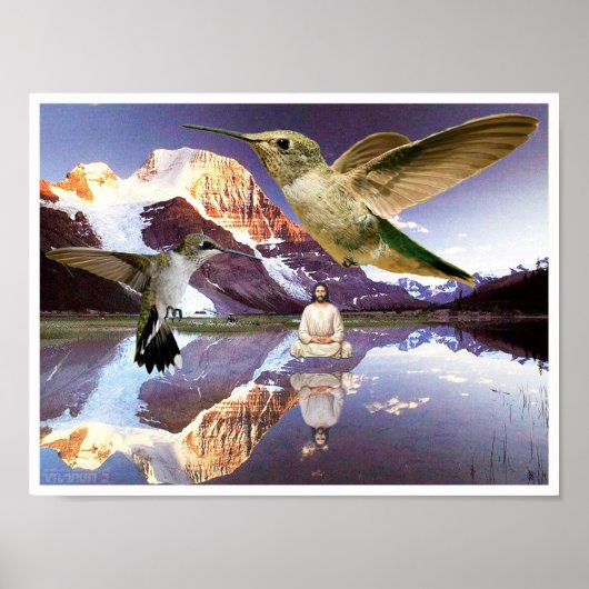 湖の上に浮めい想かぶイエス ポスター (正面)