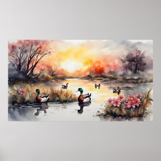 湖の上のアヒル ポスター (正面)