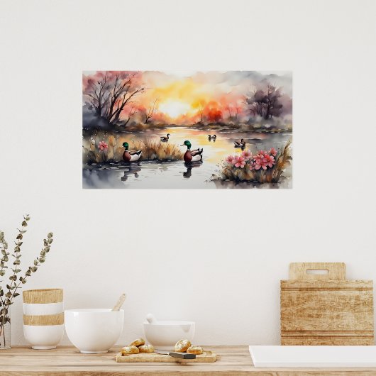湖の上のアヒル ポスター (キッチン)
