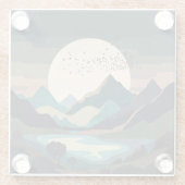 湖の上のスーパームーン ガラスコースター (裏面)