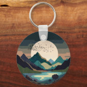 湖の上のスーパームーン キーホルダー (正面)