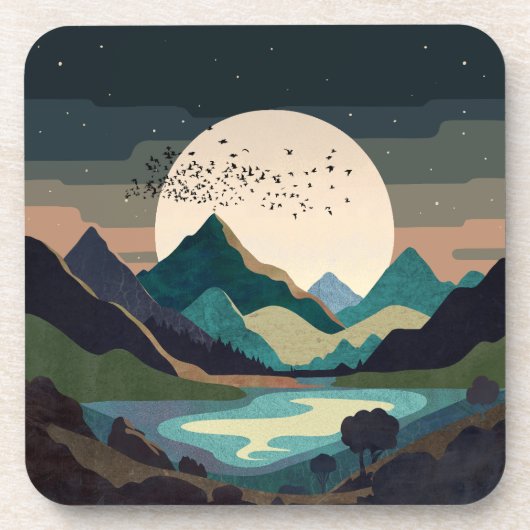 湖の上のスーパームーン コースター (正面)