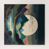 湖の上のスーパームーン ジグソーパズル (横)