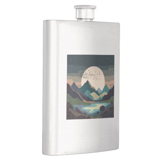 湖の上のスーパームーン フラスク (右)