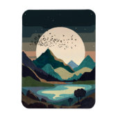 湖の上のスーパームーン マグネット (縦)