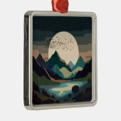 湖の上のスーパームーン メタルオーナメント (右)