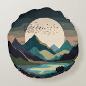 湖の上のスーパームーン ラウンドクッション (裏面)