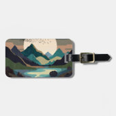 湖の上のスーパームーン ラゲッジタグ (正面横)