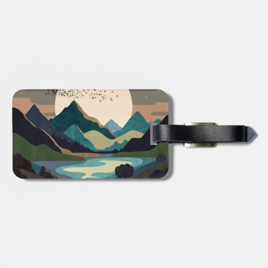 湖の上のスーパームーン ラゲッジタグ (裏面横)