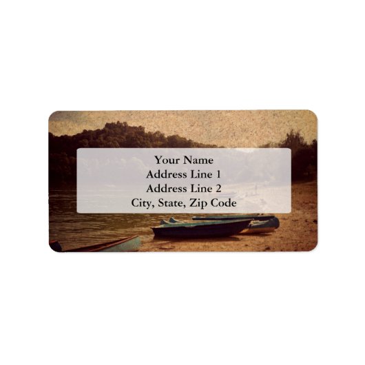 湖の上のボート住所 シール (正面)