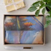 湖の上の日の出と雪の山のキャップ 薄葉紙 (ギフト)