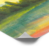 湖の上の日の出 ポスター (角)