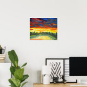 湖の上の日の出 ポスター (ホームオフィス)