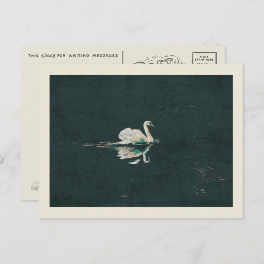 湖の上の白鳥 ポストカード (正面/裏面)