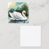 湖の上の美しい白鳥は息を呑む光景だ スクエア名刺 (正面/裏面)