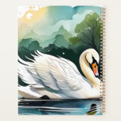 湖の上の美しい白鳥は息を呑む光景だ プランナー手帳 (裏面)