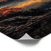 湖の上の赤い月 ポスター (角)