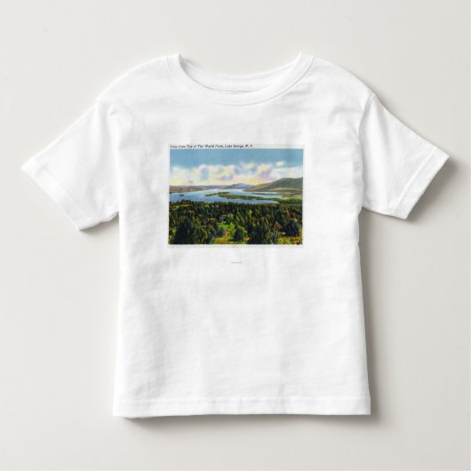 湖の世界の農場の眺めの上 トドラーTシャツ (正面)