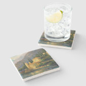 湖の別荘 ストーンコースター (横)