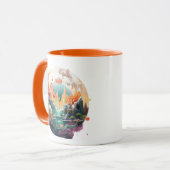 湖の向こうの夕日 マグカップ (正面左)