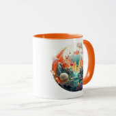 湖の向こうの夕日 マグカップ (正面右)