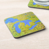 湖の地図素晴らしデザイン コースター (左側)