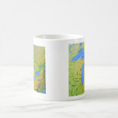 湖の地図素晴らしデザイン コーヒーマグカップ (中央)