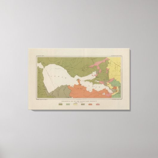 湖の地質澄ん地図 キャンバスプリント (正面)