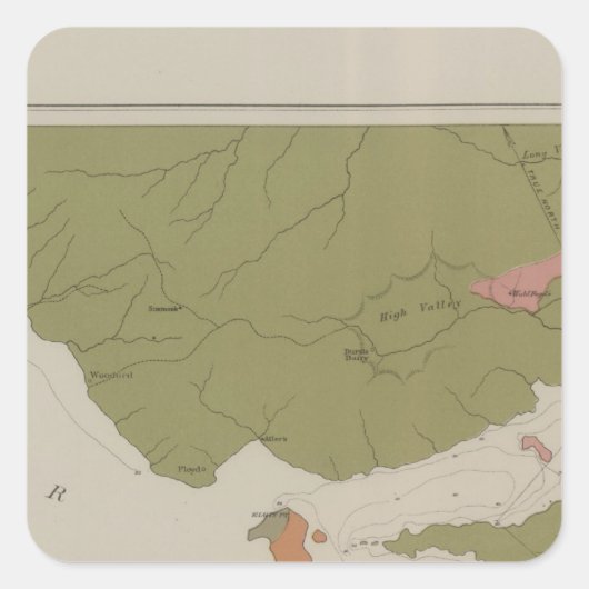 湖の地質澄ん地図 スクエアシール (正面)