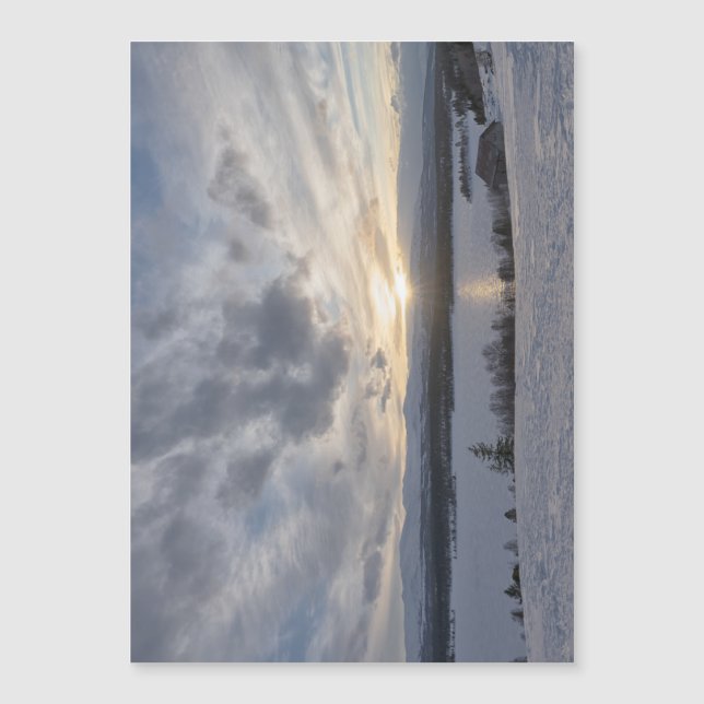 湖の夕凍ってい日 (正面)