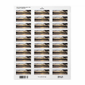 湖の夕日の差出人住所ラベル ラベル (フルシート)