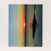 湖の夕日反射 ジグソーパズル (縦)