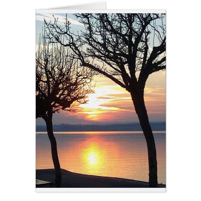 湖の夕日 (正面)