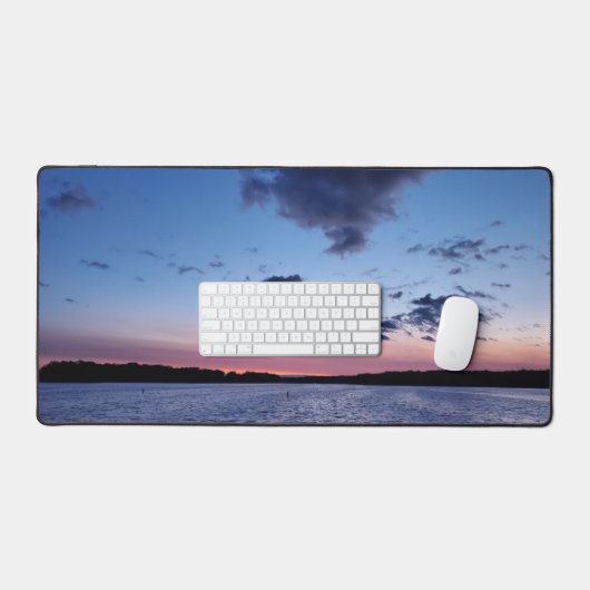 湖の夕日 デスクマット (キーボード&マウス)