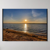 湖の夕日 ポスター (正面)